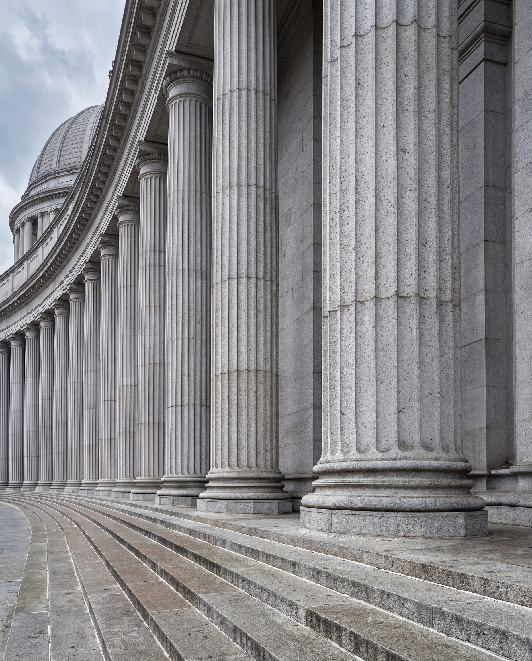 Sandstone courthouse colonnade