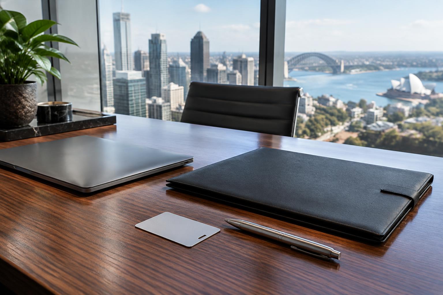 Secure business records and an access card on an executive desk
