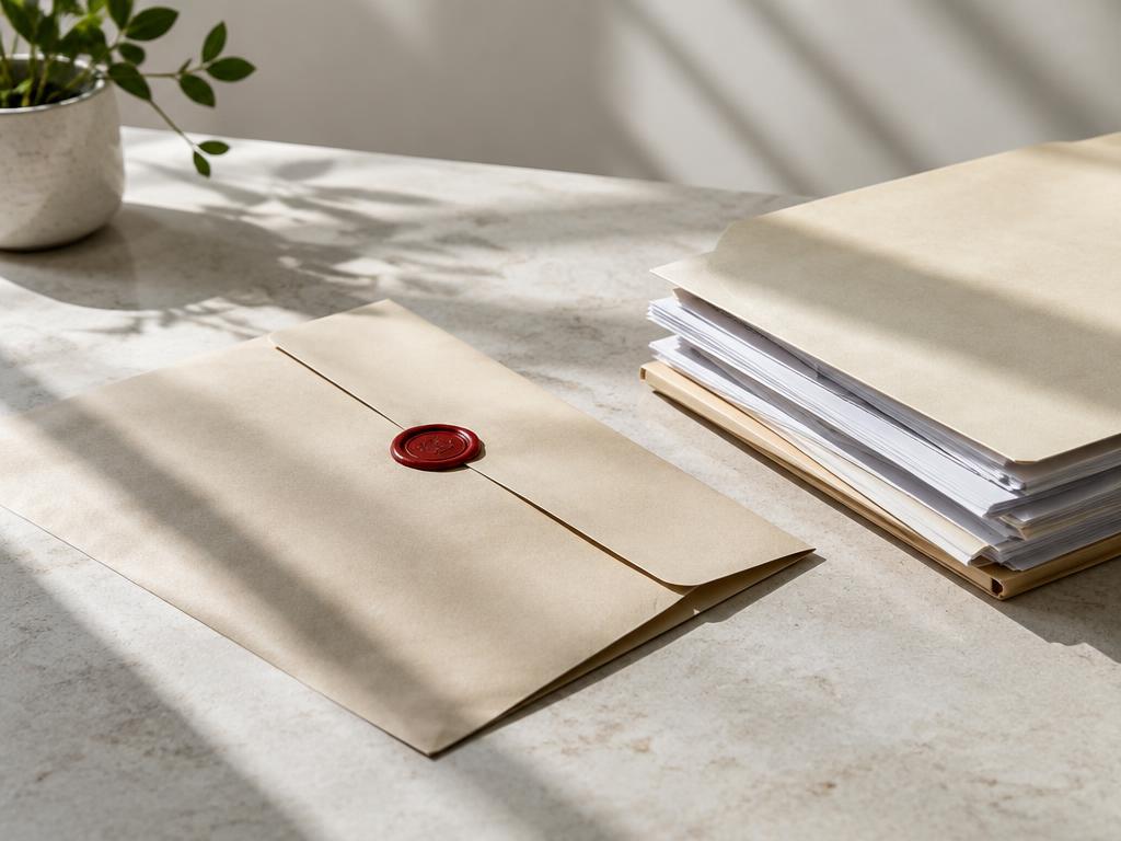 Sealed envelope and orderly case papers