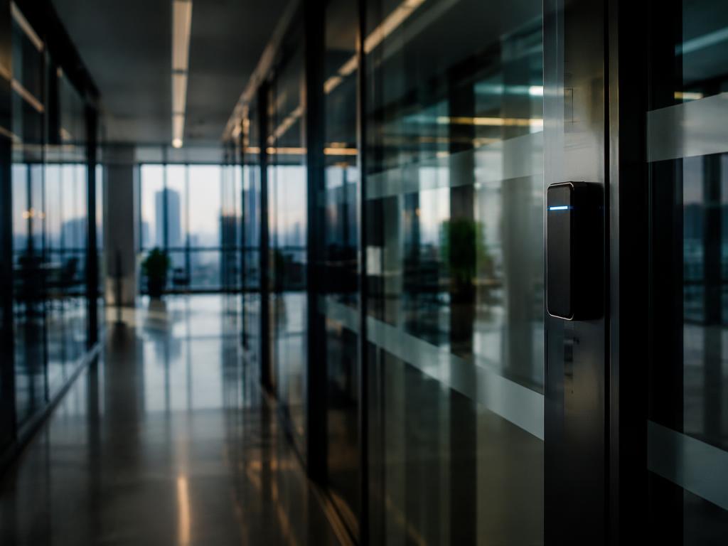 Secure access point in a glass office corridor