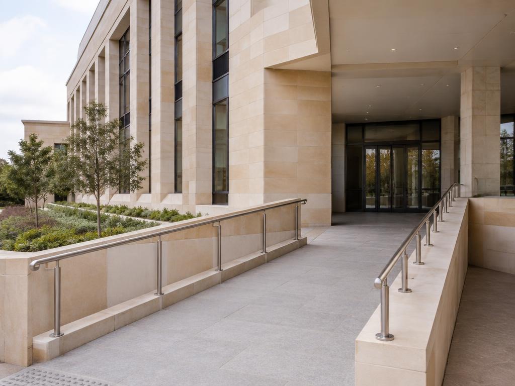 Accessible entrance to a contemporary civic building