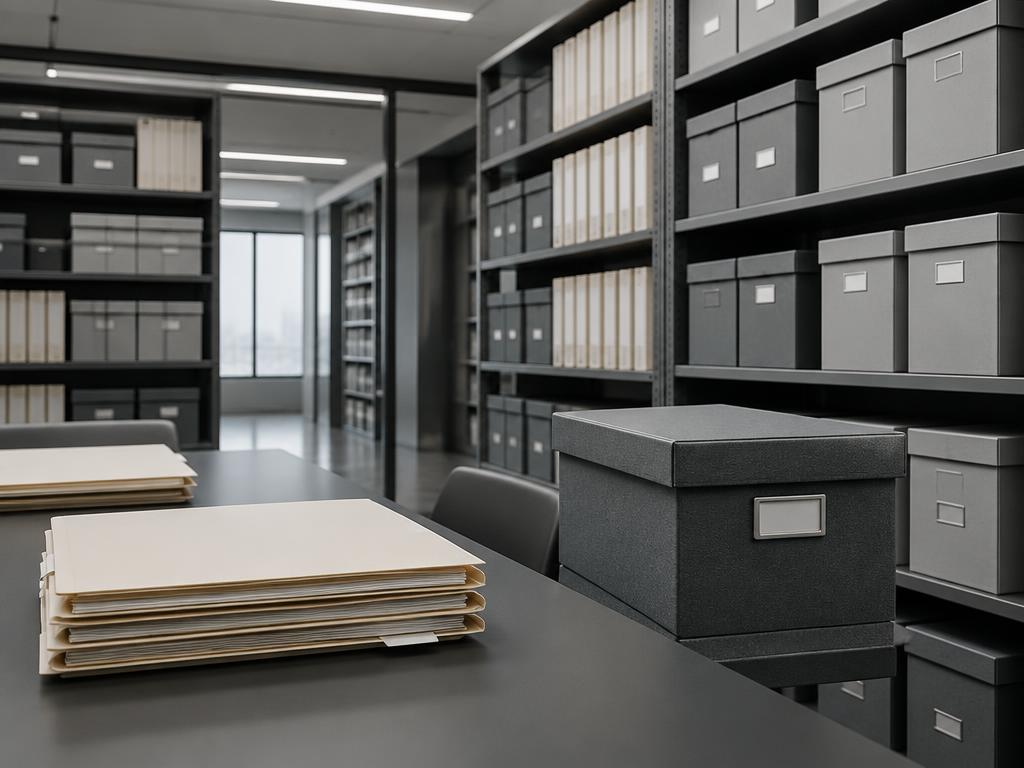 Ordered records in a modern archive room